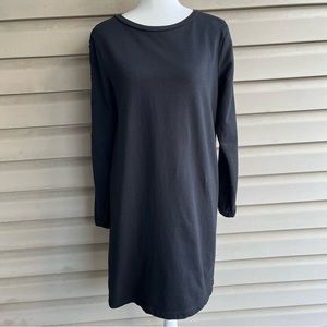 •LOFT• Black Long Sleeve Crochet Detail Shift Dress - Size Medium